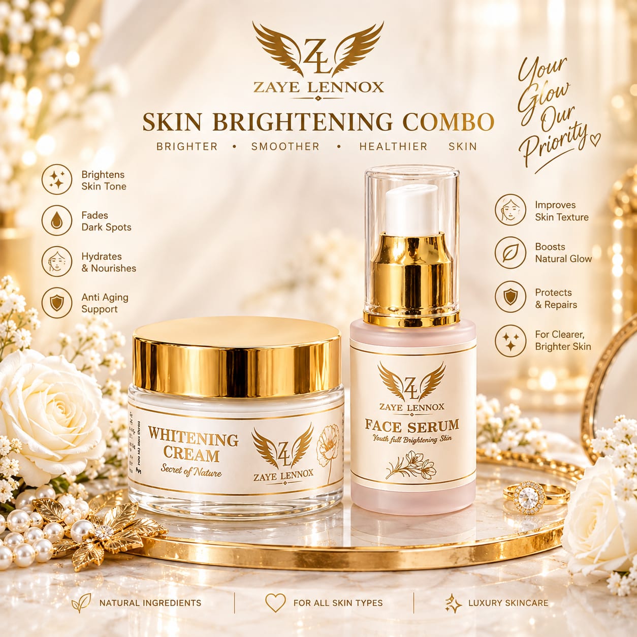 Face serum(30ml)-Whitening cream(50gm)